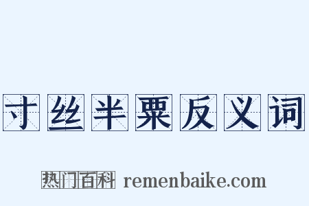 寸丝半粟反义词是什么意思的图片